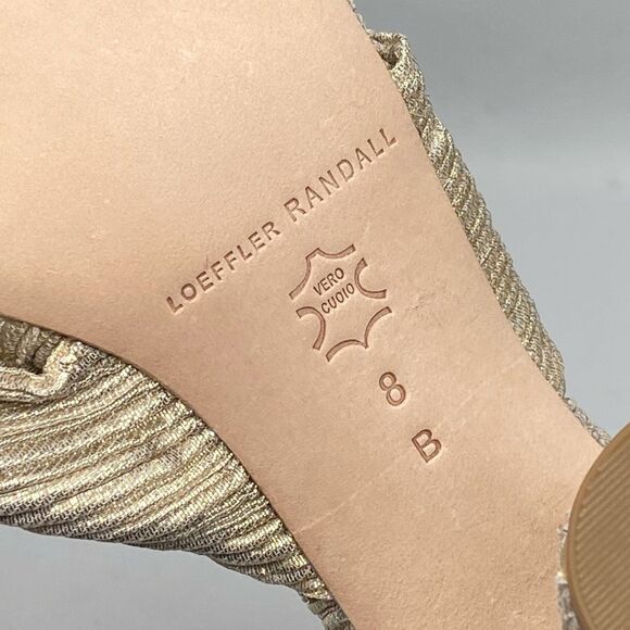 Loeffler Randall Camellia Knotted Lamé Sandals size 8 - Picture 12 of 12
